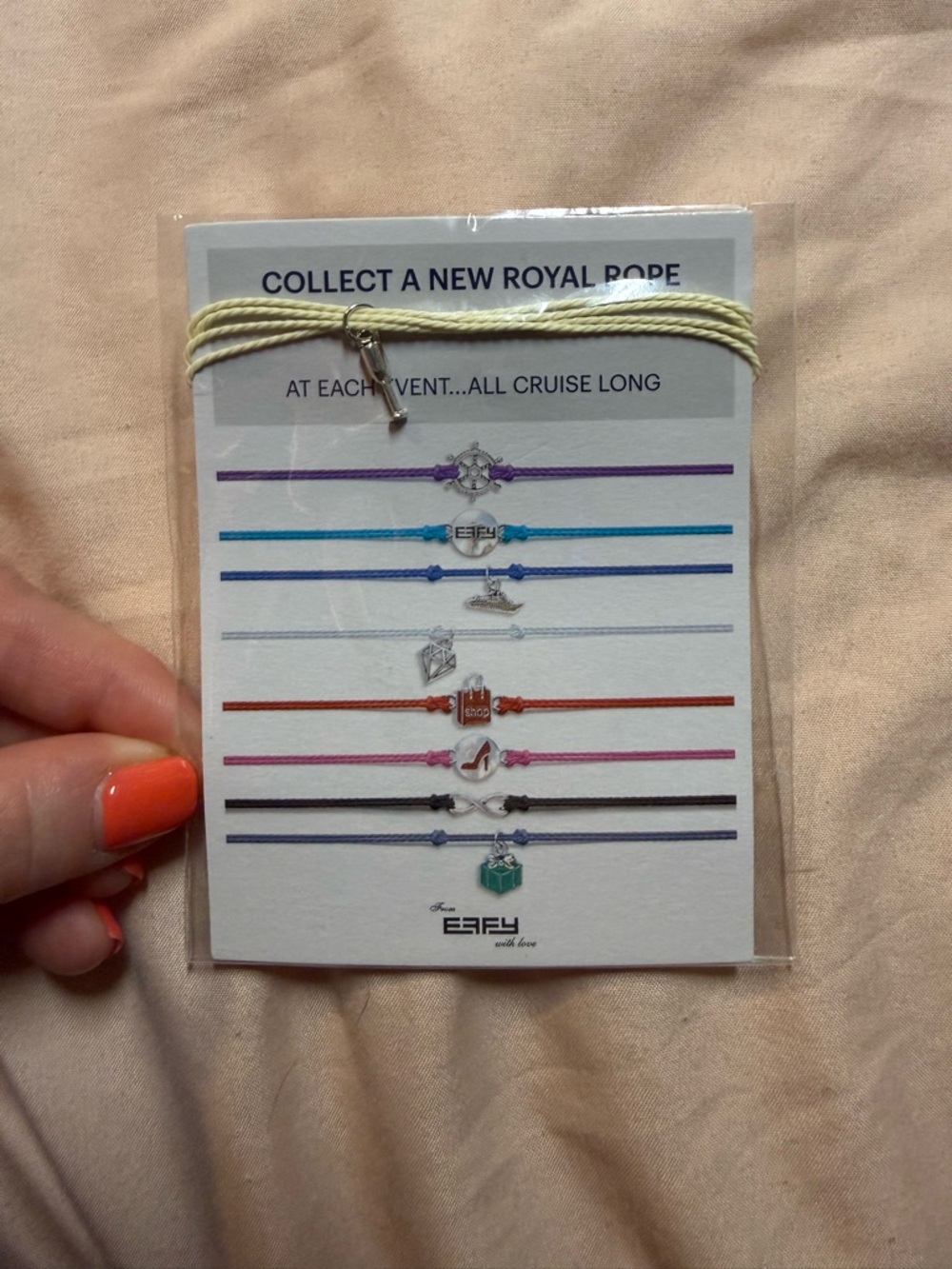 Royal Caribbean Cruise Effy Rope Champagne Flute Charm Bracelet